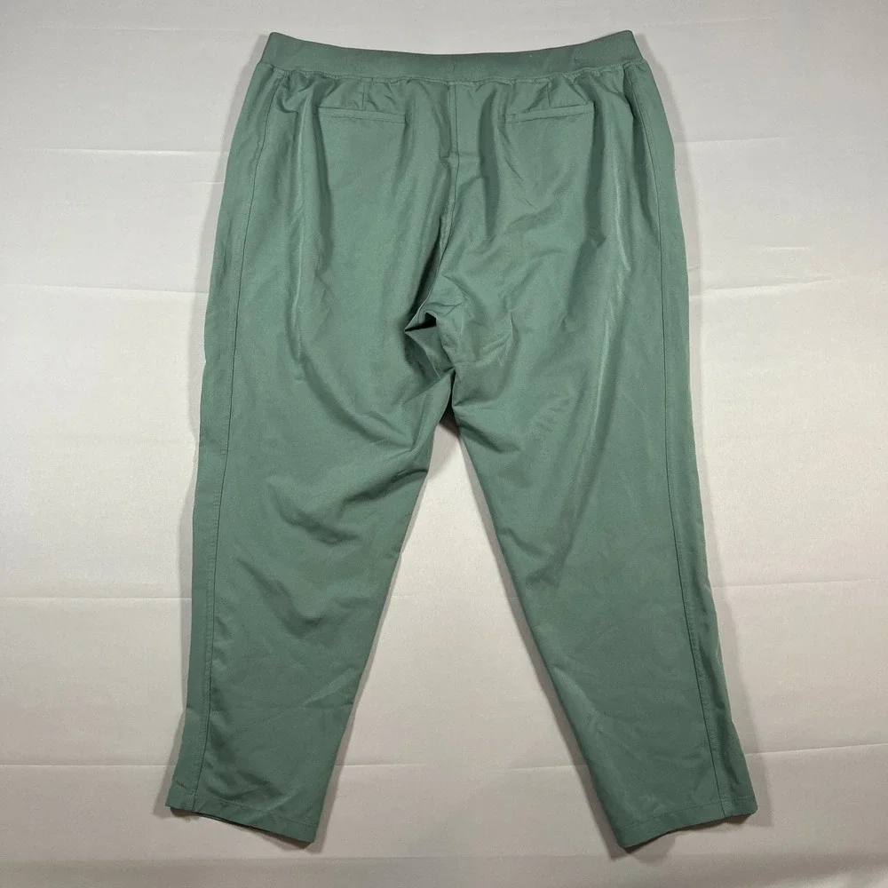 32 Degrees Cool Cropped Pants Womens 2XL Sage Green Stretch High Waisted Pull On